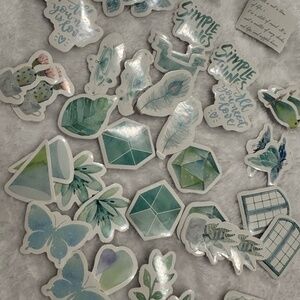 Bundle of 45 Green Mixed Stickers